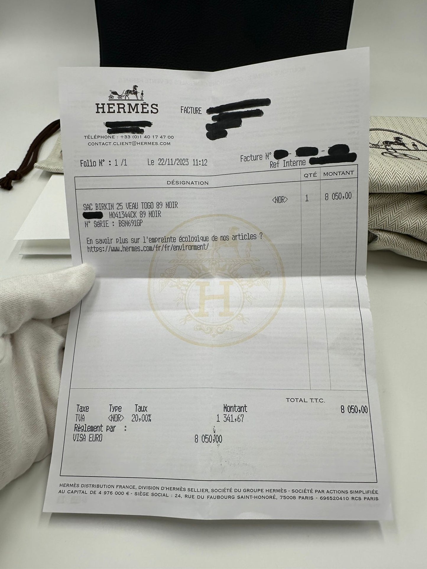 Hermès Birkin 25cm Black Togo PHW