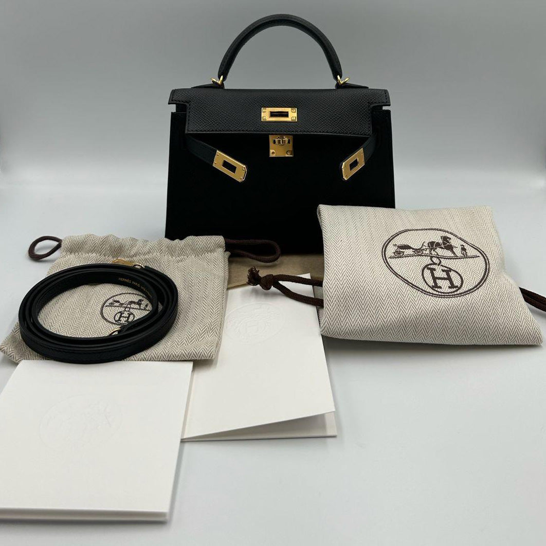 Hermès Kelly 20cm Black Epsom GHW